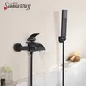 Robinet baignoire mural noir mat cascade…