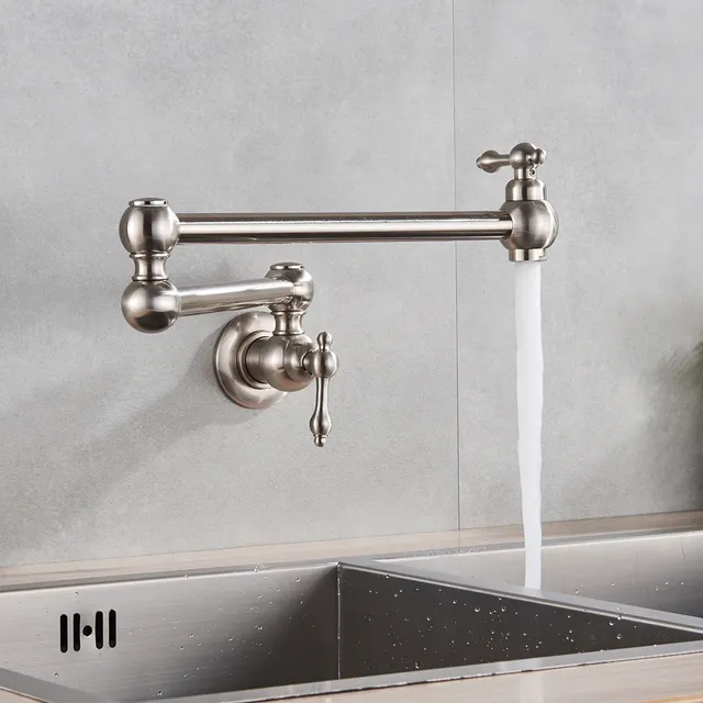 Robinet mural noir chromé – vue 5