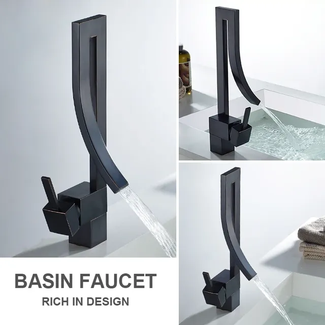 Robinet de lavabo chromé brillant – vue 3