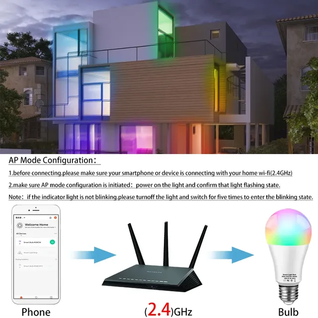 Ampoule WiFi intelligente Alice lampe Alexa commande… – vue 5