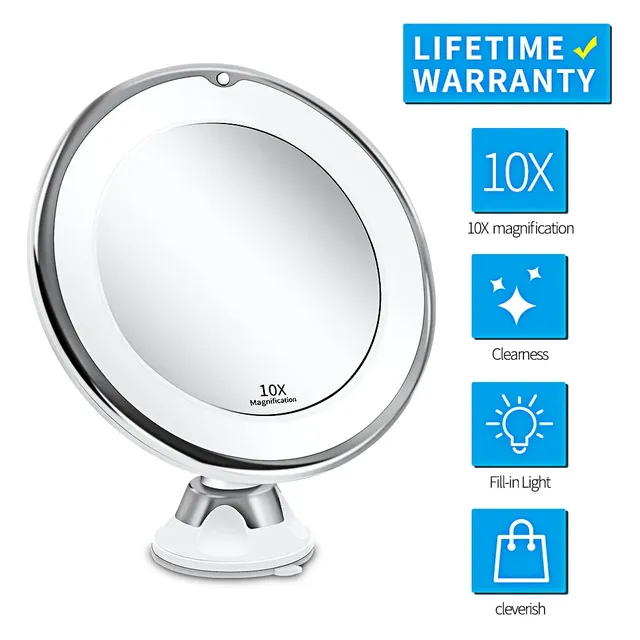 Miroir de maquillage grossissant 10x 14 Led – vue 2