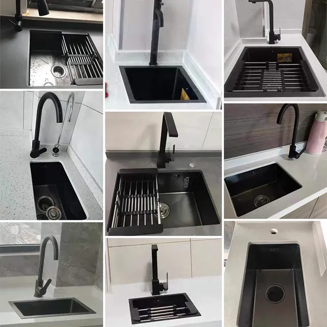 Petit évier bar noir inox 304 sousplan encastrable… – vue 5