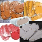 Fond ovale/rond pour sac tricoté, accessoires de sac en cuir, fond fait à la main avec trous, Base de sac en Pu artisanal au Crochet, bricolage