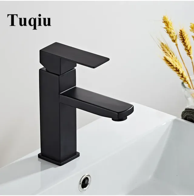 Mitigeur lavabo bain noir mat inox 304 monocommande bec… – vue 4
