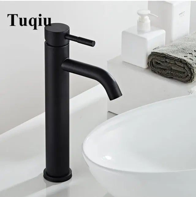 Mitigeur lavabo bain noir mat inox 304 monocommande bec… – vue 3