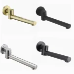 Mélangeur de baignoire-douche en laiton chromé ou doré ou gris brossé, bec de remplissage de robinet de bain, sortie murale, bec de robinet, remplissage de remplacement