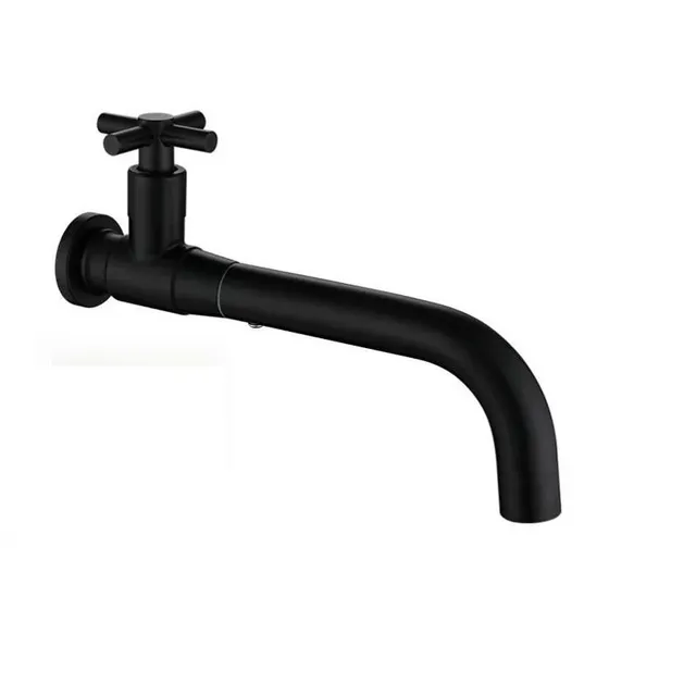 Robinet mural lavabo inox 304 brossée noir mat bec long… – vue 7