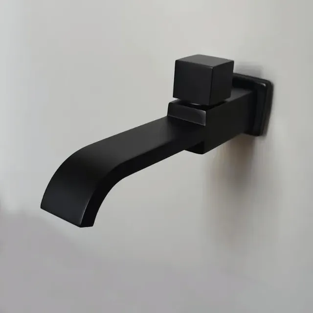 Robinet d'eau froide noir en laiton – vue 3
