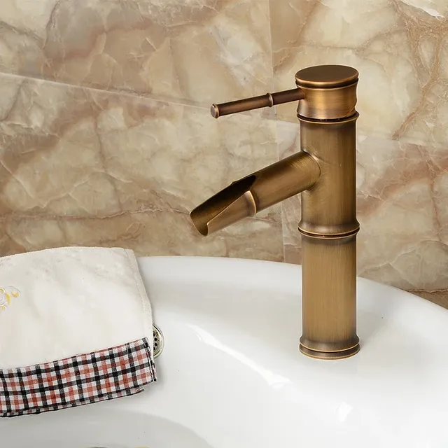 Robinet de lavabo en laiton Antique en forme de bambou… – vue 4