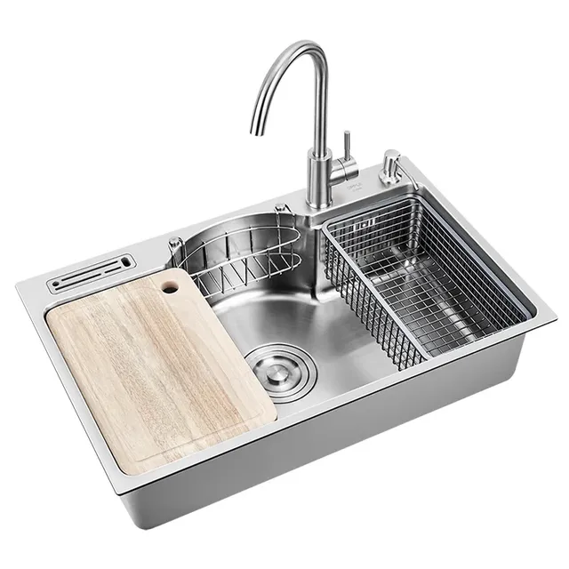 Evier Cuisine Acier Inoxydable Brossé Epais Encastrable… – vue 2
