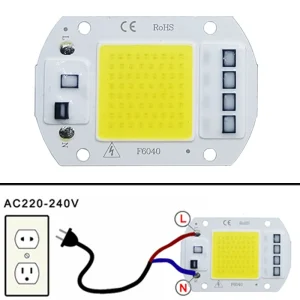 Puce LED COB lampe 10W 20W 30W 50W AC 220V 240V IP65 IC intelligent pas besoin de pilote bricolage projecteur ampoule LED projecteur lampe extérieure perle