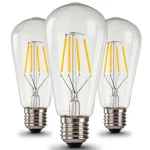 Ampoule LED à Filament Edison, Couleur Or Clair, Intensité Variable, Blub ST64, 220V, 4W, 6W, 12W, 16W, 360 Degrés, Lampe à Massage