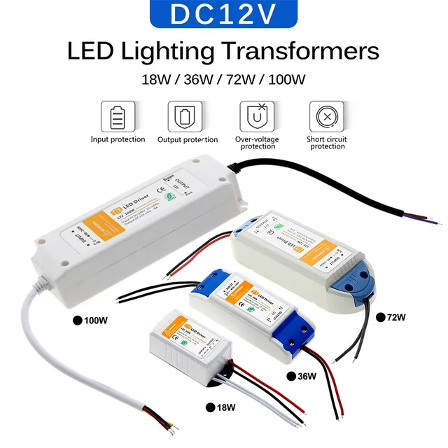 Transformateurs d'éclairage LED DC12V 18W 36W 72W 100W – vue 2