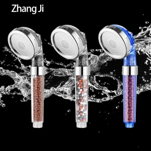 ZhangJi douche haute pression économie d’eau pluie Spa 3 Modes support de pomme de douche pour accessoires de salle de bain main tenir rond ZhangJi douche haute pression économie d’eau pluie Spa 3 Modes support de pomme de douche pour accessoires de salle de bain main tenir rond