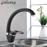 Robinet mitigeur d&rsquo;évier de cuisine en laiton chaud et froid à poignée unique, robinet de lavabo rotatif à 360 °