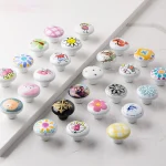 Boutons de placard poignées en céramique rurale Style nordique chambre d&rsquo;enfants boutons de garde-robe cuisine poignée de porte de jardin poignée d&rsquo;armoire moderne