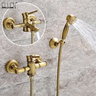 Ensemble de robinets de bain-douche en bambou