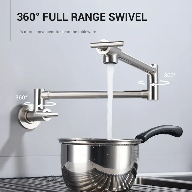 Robinet de remplissage de pot en laiton mural – vue 3