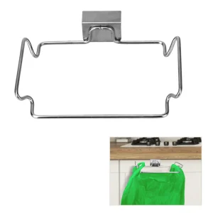 Support de poubelle de cuisine, support de placard en acier inoxydable, accessoires de cuisine, porte d&rsquo;armoire, support de stockage des déchets, support de sacs poubelles