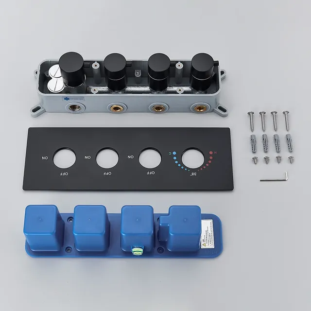 Vanne thermostatique noire à 3 sorties – vue 5