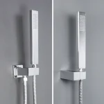 Ensemble de douchette à main en laiton chromé et argenté, pommeau de douche mural, support en laiton, tuyau de 150cm, pulvérisateur de douche à économie d&rsquo;eau