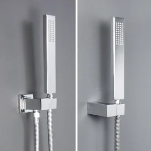 Ensemble de douchette à main en laiton chromé et argenté, pommeau de douche mural, support en laiton, tuyau de 150cm, pulvérisateur de douche à économie d&rsquo;eau