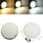 Ultra lumineux 3W 6W 9W 12W 15W 25W Dimmable Led plafonnier encastré panneau rond lumière 85-265V Led panneau ampoule lampe lumière