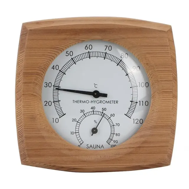 Thermohygrometre analogique mural bois cedre naturel… – vue 5