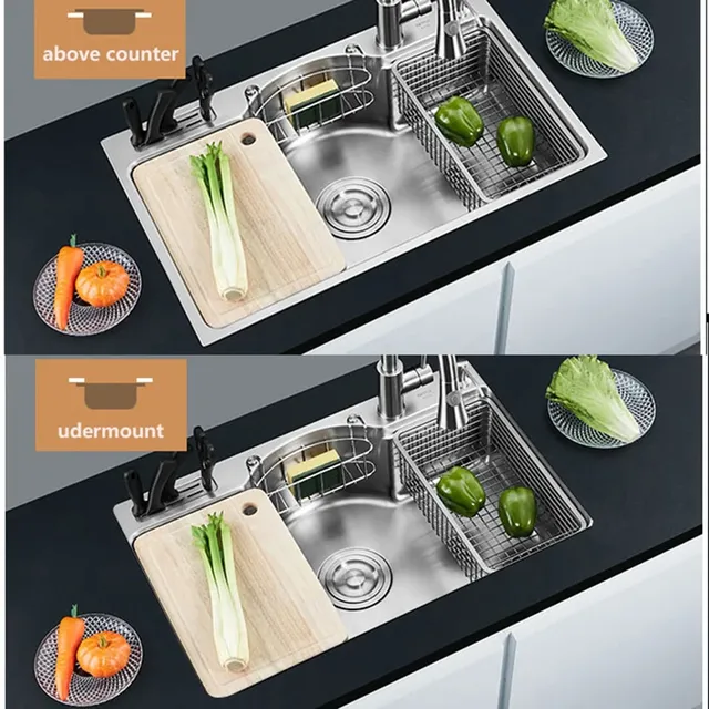 Evier Cuisine Acier Inoxydable Brossé Epais Encastrable… – vue 5