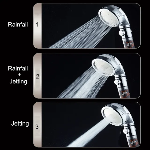 Pommeau de douche haute pression économie d'eau avec… – vue 3