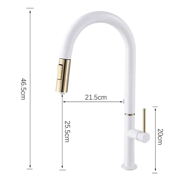 Robinet de cuisine tactile intelligent noir/blanc – vue 2