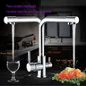 Robinet de cuisine chromé à double bec – vue 4
