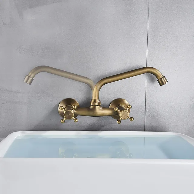 Robinet de cuisine en laiton Antique – vue 4