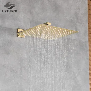 Pommeau douche carré extra plat grand format effet pluie jets…