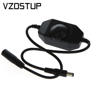 Contrôleur de variateur LED à bouton continu, DC 12V 24V, pour bande lumineuse LED monochrome 3528 5050, luminosité réglable