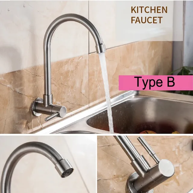 Robinet de cuisine en acier inoxydable G1/2 – vue 4
