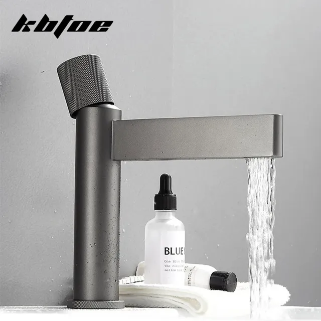 Robinet de lavabo de salle de bains gris pistolet – vue 3