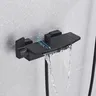 Mitigeur baignoire mural cascade noir mat bec large… – vue 3