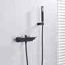Mitigeur baignoire mural cascade noir mat bec large… – vue 4