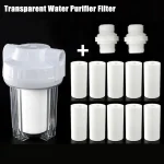 Pré-filtre en coton PP transparent de 1/2 pouces, filtre supporter ficateur d&rsquo;eau de cuisine, filtre de purification d&rsquo;eau du robinet