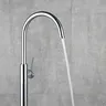 Mitigeur baignoire îlot pied laiton chromé noir… – vue 5