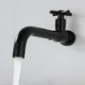 Robinet mural lavabo inox 304 brossée noir mat bec long… – vue 2