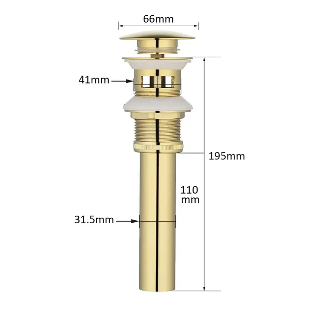 Bonde vidange lavabo vasque clicclac laiton inoxydable… – vue 6