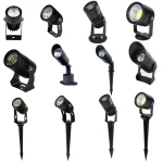 Lampe LED imperméable avec technologie COB, éclairage à intensité réglable, spot lumineux, idéal pour une pelouse, un jardin ou un sentier, 5/7/10W, AC 110/220V, DC 12V