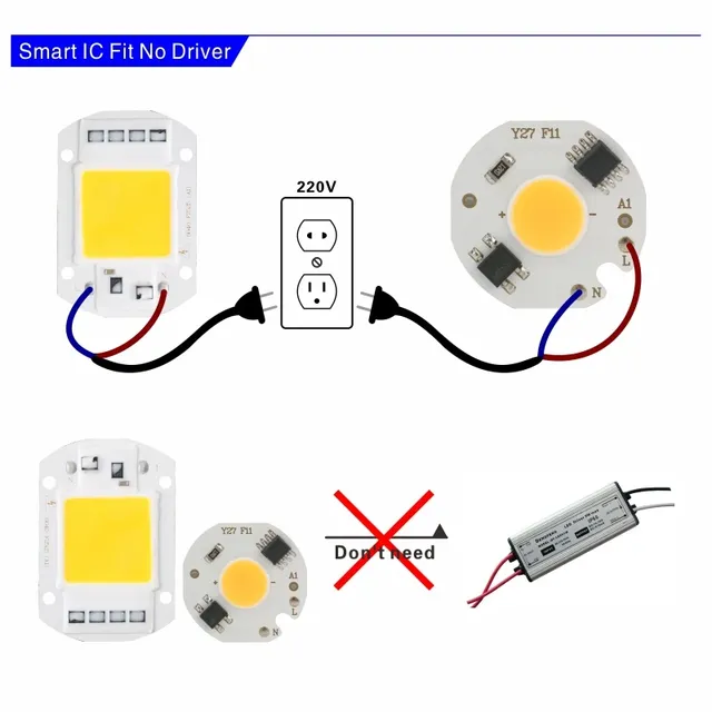 Lampe à puce LED COB 10W 20W 30W 50W 220V Smart IC pas… – vue 5