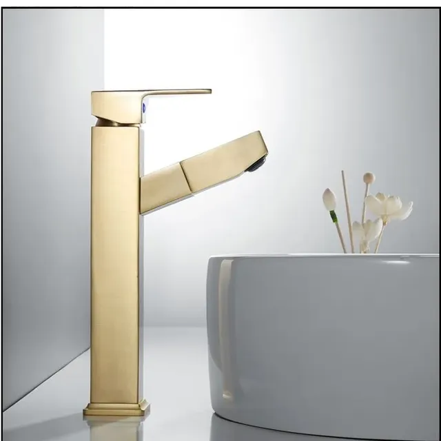 Mitigeur lavabo levier unique monotrou laiton or brossé… – vue 3