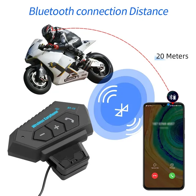 BT12 étanche Moto Bluetooth casque casque sans fil mains… – vue 3