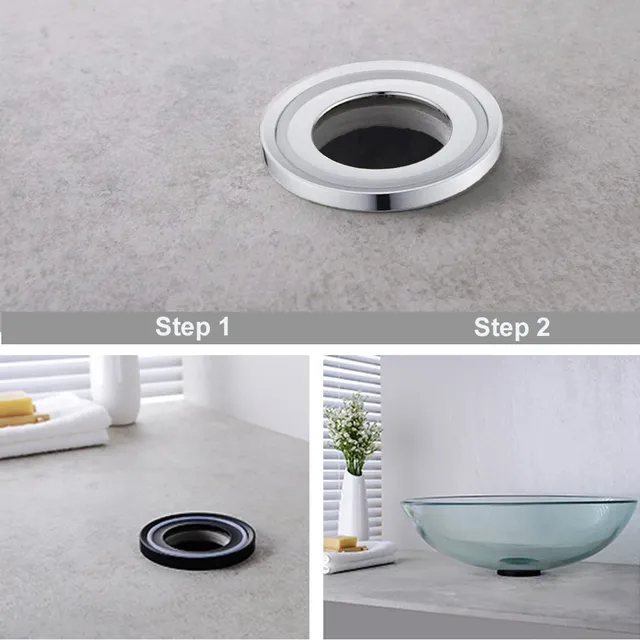Rosace anneau finition bonde lavabo vasque poser disque… – vue 2