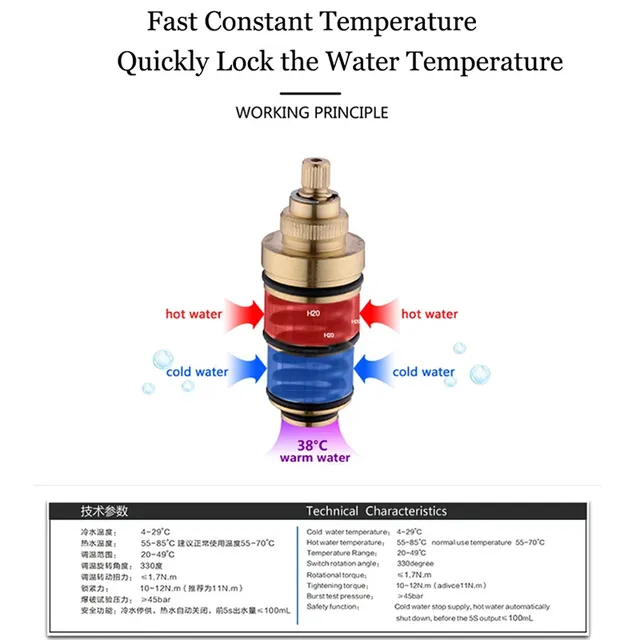 Vanne thermostatique de mélange d'eau automatique en… – vue 7