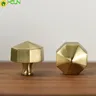 Poignée hexagonale laiton massif brossée dorée moderne… – vue 1